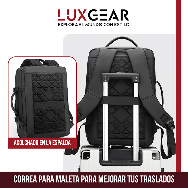 Mochila Notebook Viaje Luxgear Elite Impermeable Ejecutiva