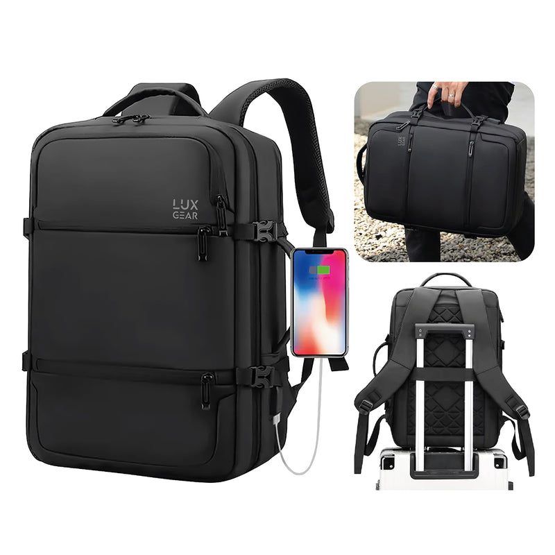 Mochila Notebook Viaje Luxgear Elite Impermeable Ejecutiva