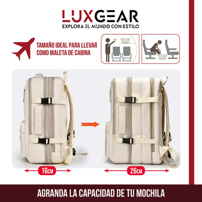 Mochila De Viaje Expansible Luxgear NomadLifeV2 Impermeable - Negro