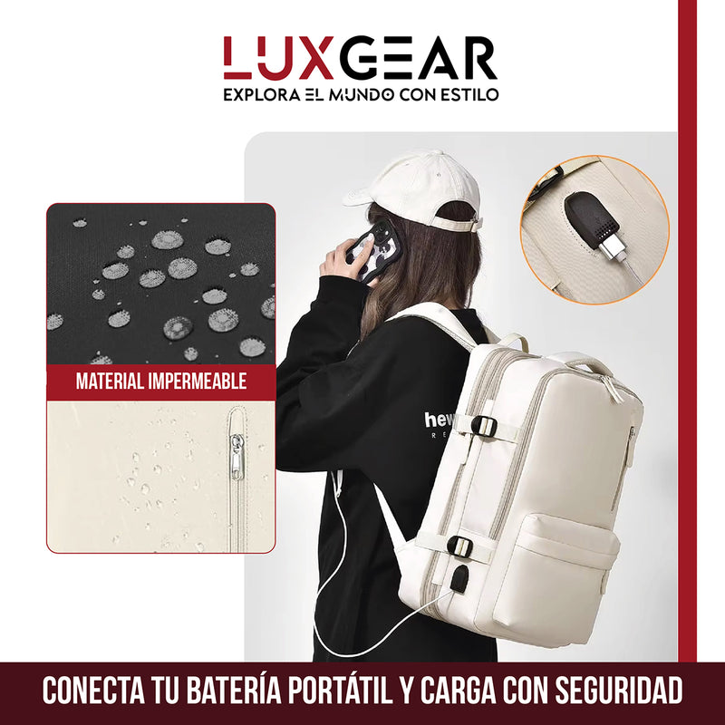 Mochila De Viaje Expansible Luxgear NomadLifeV2 Impermeable - Gris