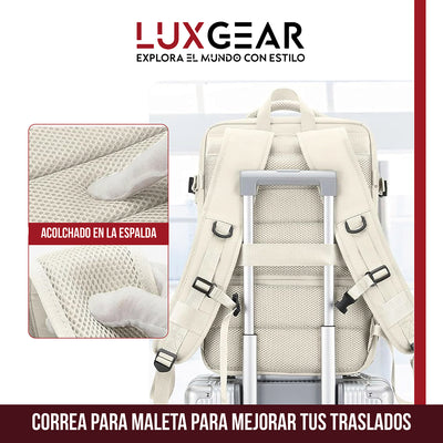 Mochila De Viaje Expansible Luxgear NomadLifeV2 Impermeable - Beige