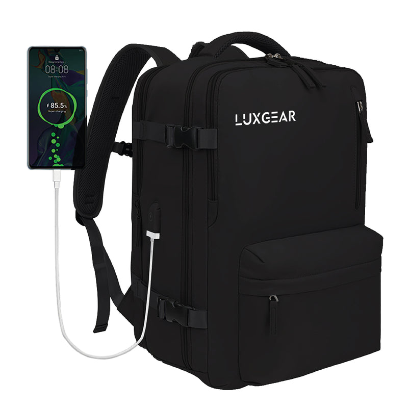 Mochila De Viaje Expansible Luxgear NomadLifeV2 Impermeable - Negro