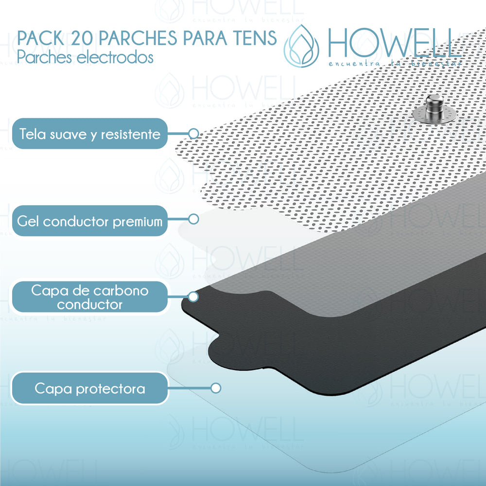 Parches Electrodos Tens Electroestimuladores 20 U Howell