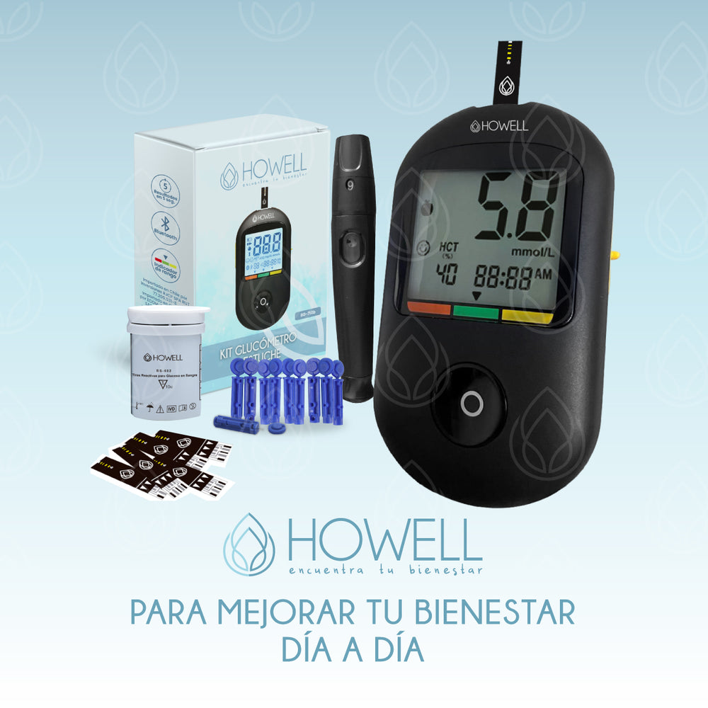Kit Glucometro Howell BG-710b Bluetooth +Tiras+Lancetas