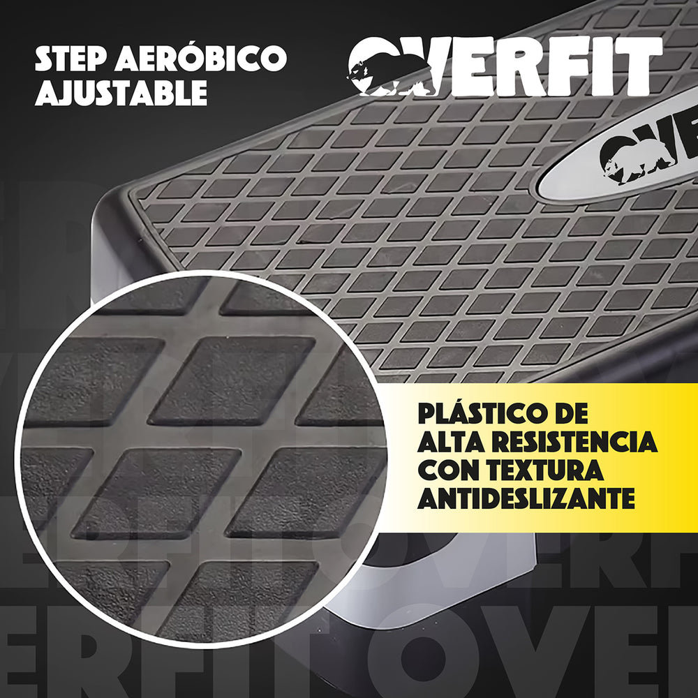 Step Aeróbico Ajustable 2 Niveles Antideslizante Overfit
