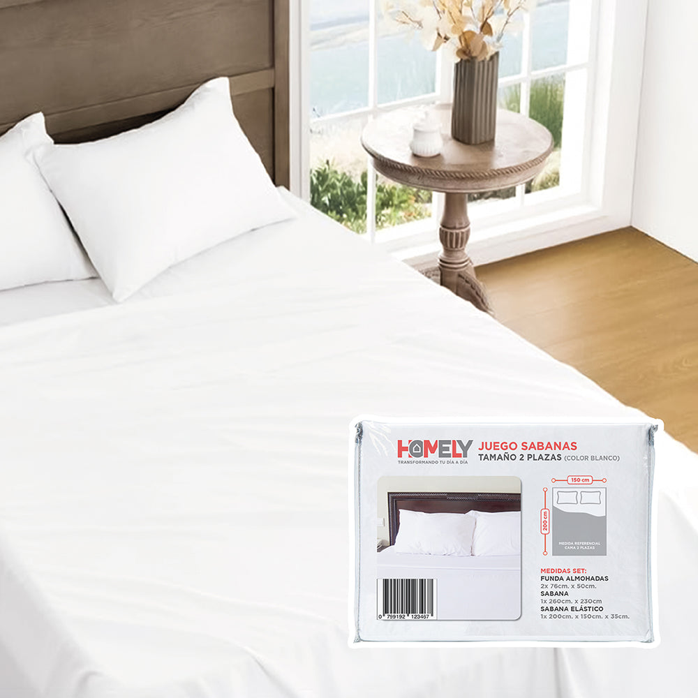 Juego de sabanas 2 Plazas Homely 100 GSM Suave 4 Piezas