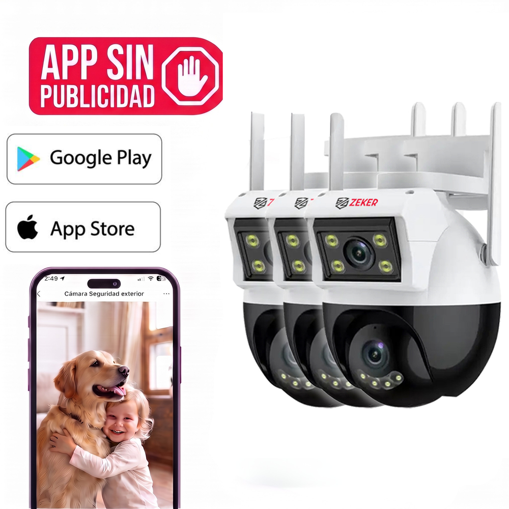 Camara de Seguridad Domo Zeker 4MP 2.4G Wifi Impermeable X3