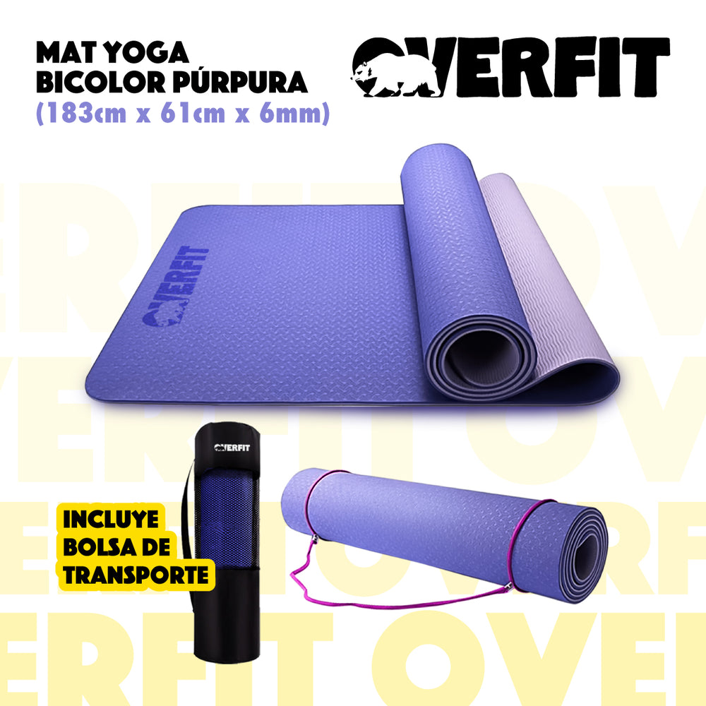 Mat Yoga TPE 6mm Overfit Alfombra Alfombra Pilates Bicolor