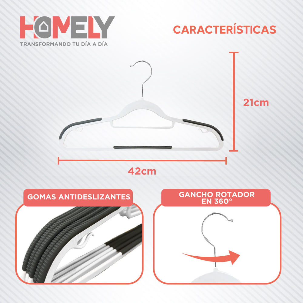 Colgadores Ganchos De Ropa Pantalon Homely Percha Set 30 U