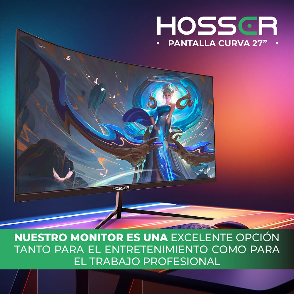 Monitor Gamer Curvo 27 Pulgadas Hosser FHD Gaming Monitor