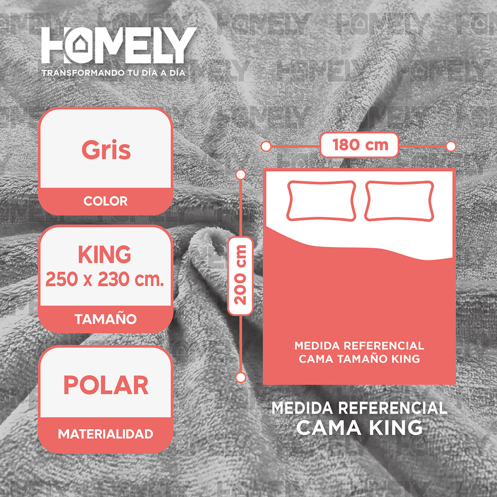 Frazada Polar Termica King 300GSM Homely Manta 250x230cm