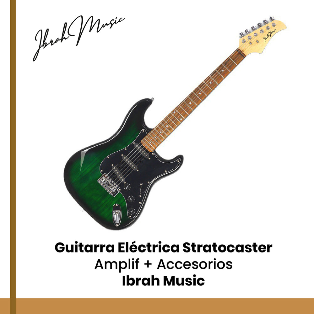 Guitarra Eléctrica Stratocaster Ibrah + Amplif + Accesorios