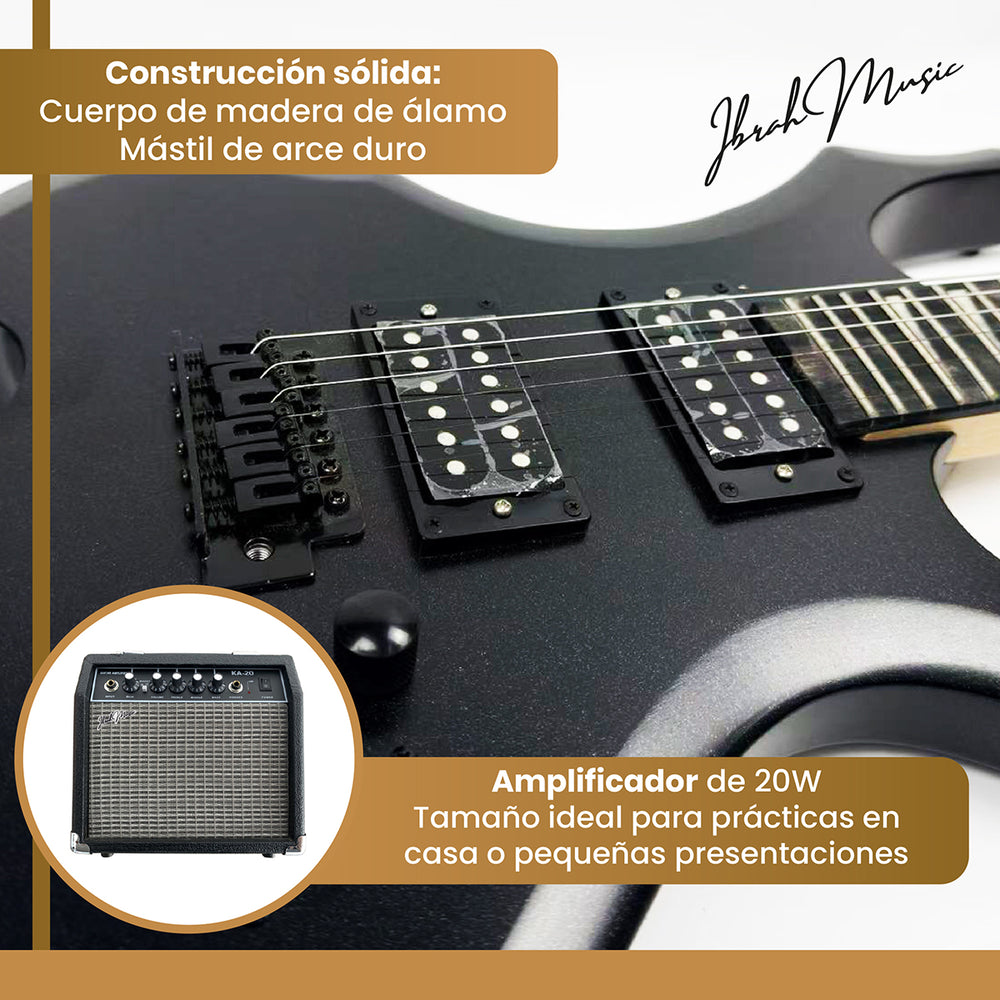 Guitarra Electrica BG 39" Ibrah Music + Amplificador 20 W