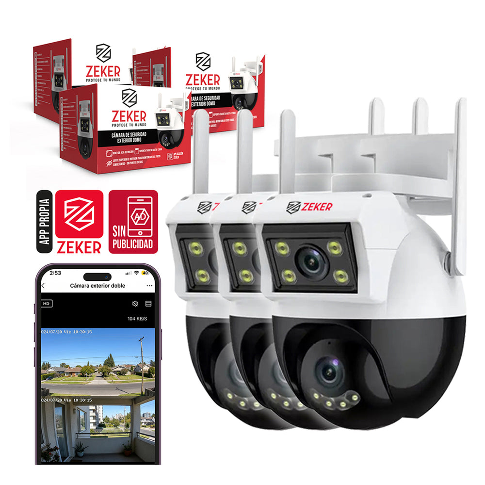Camara de Seguridad Domo Zeker 4MP 2.4G Wifi Impermeable X3