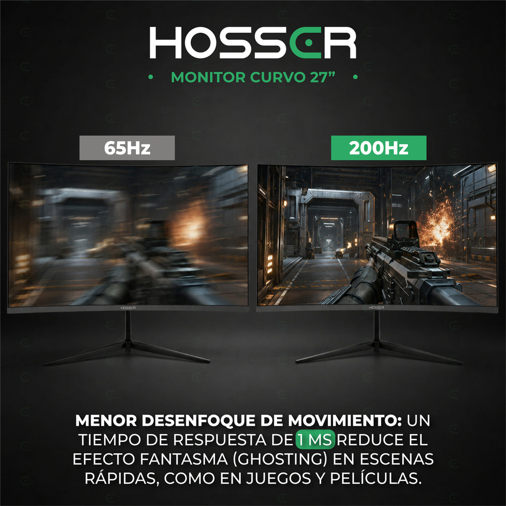 Monitor Gamer Hosser 27 Curvo 200 Hz 1ms - imagen 8