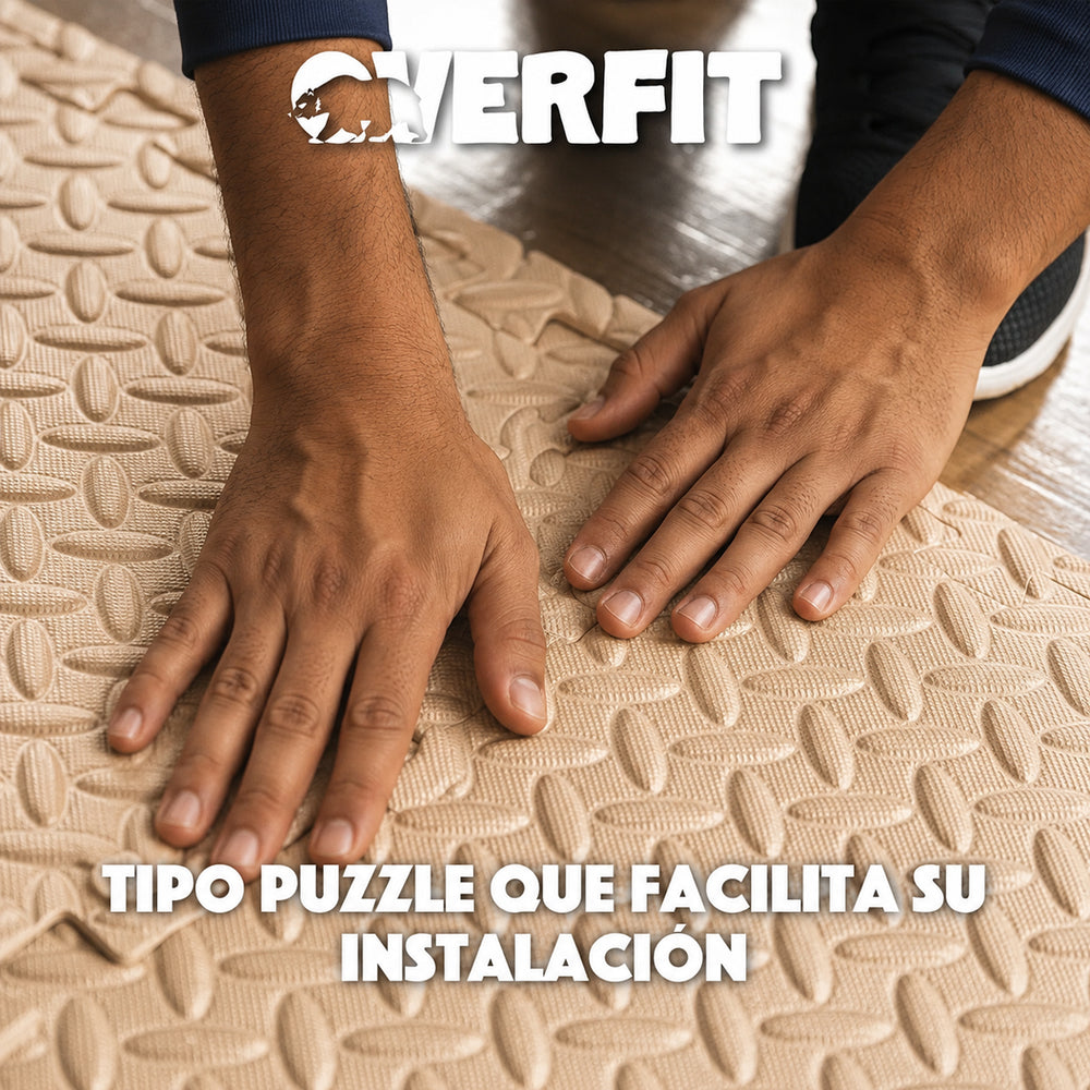 Piso Goma Eva Gimansio Overfit 60x60cm 8u Beige