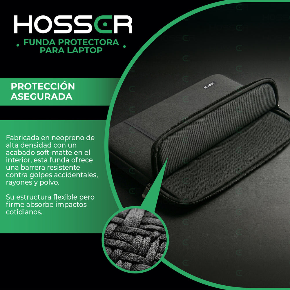 Funda Notebook 13 - 14 Pulgadas Hosser Bolsa Protectora Laptop Portatil Negro - Default Title