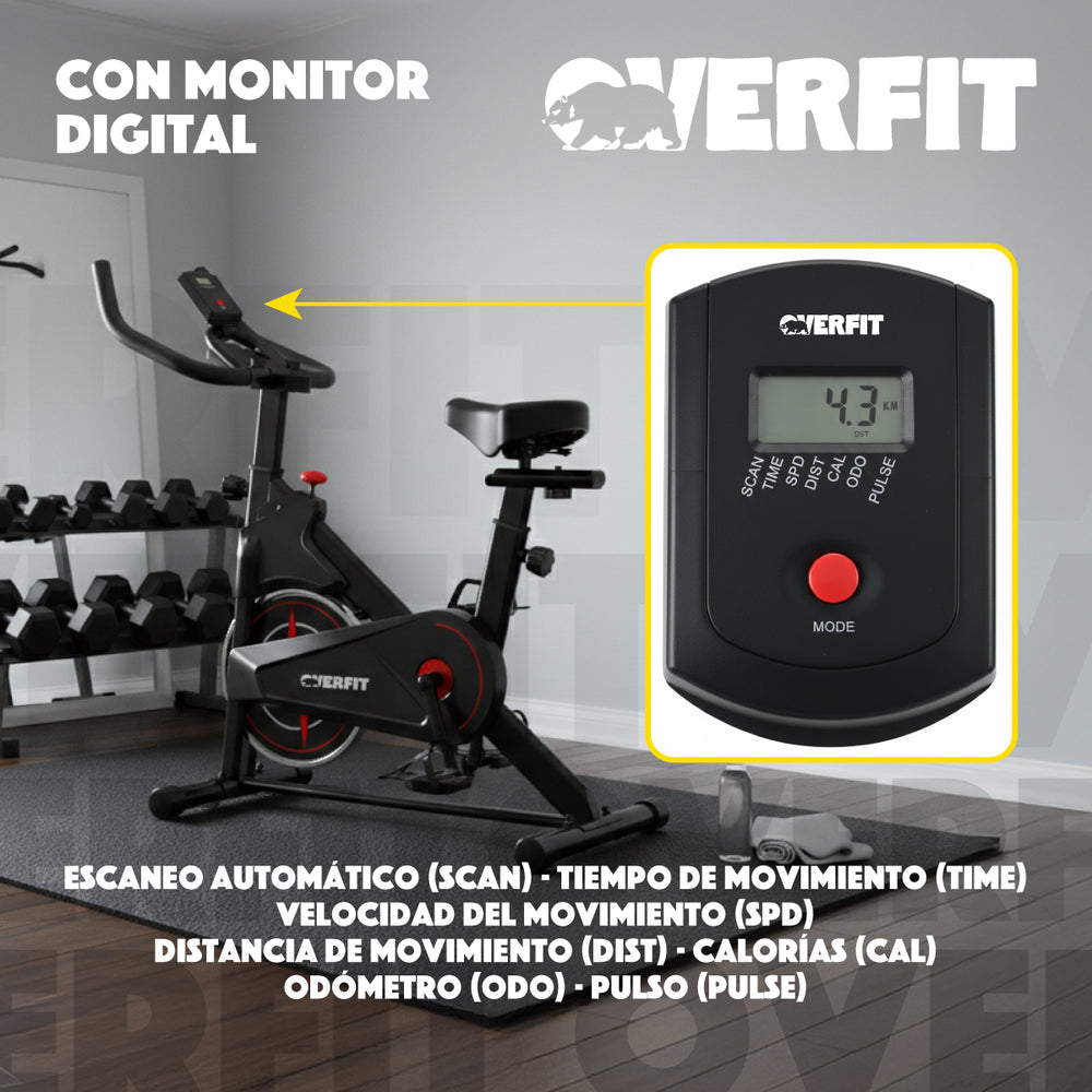 Bicicleta de Spinning Pro Overfit Estatica Fitness Gym 4 kg