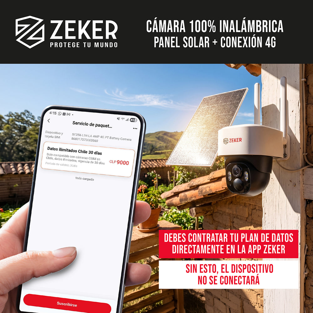 Cámara De Seguridad 4G Solar Exterior 4MP Zeker