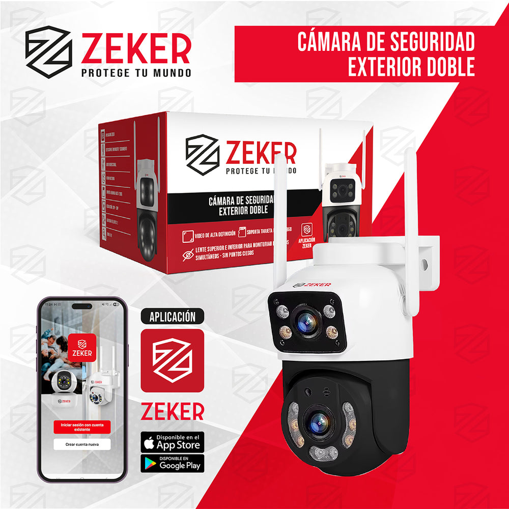 Camara De Seguridad 5G Zeker Doble 4MP Exterior Impermeable