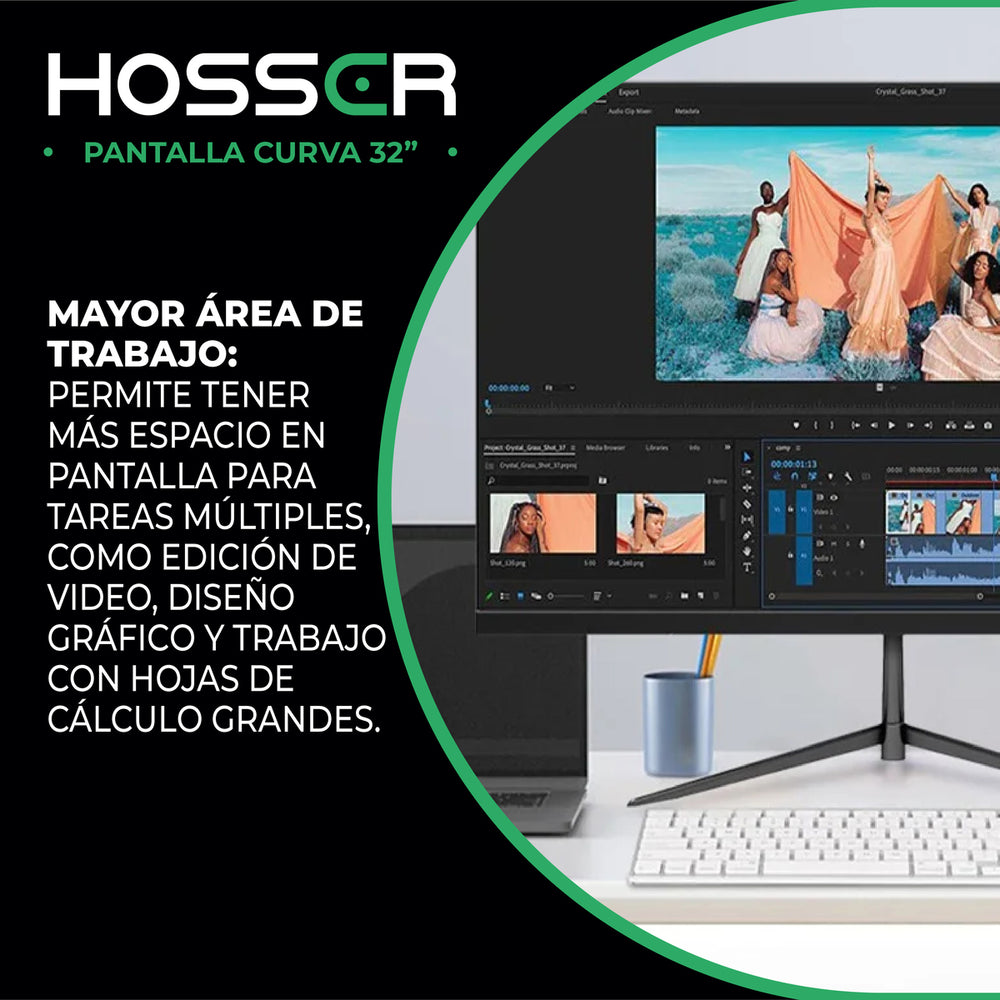 Monitor PC Gamer Curvo 32 Pulgadas Hosser FHD Gaming