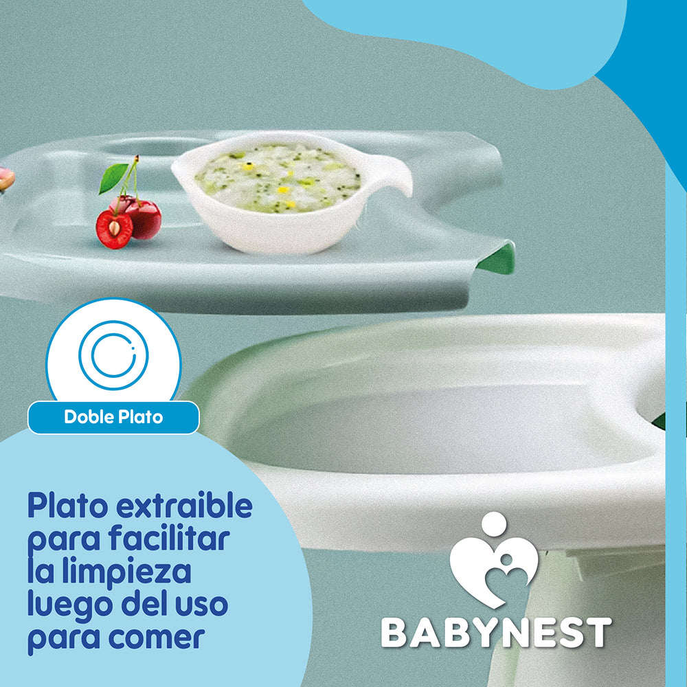 Silla Comer Bebe Portatil BabyNest Plegable Ruedas 2 en 1