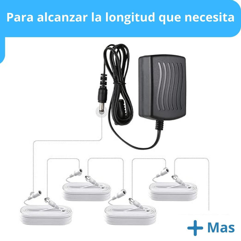 Cable Cámara Seguridad Extensor Universal 10 Metros 12V