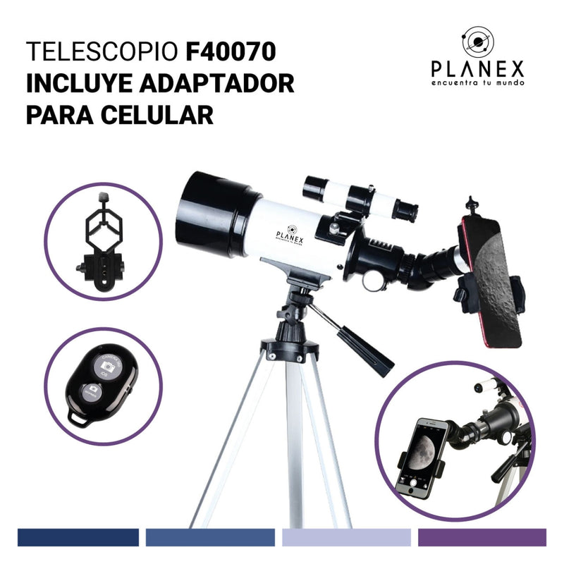 Telescopio Astronómico Monocular F40070 Planex + Soporte