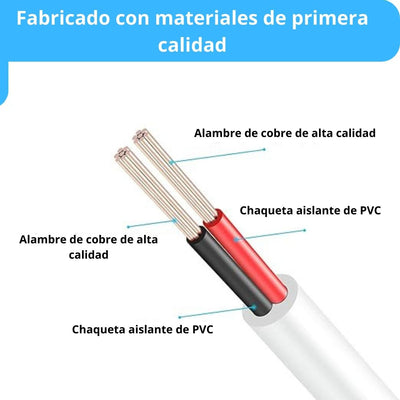 Cable Cámara Seguridad Extensor Universal 10 Metros 12V