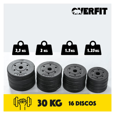 Set de Mancuernas y Barra 30KG