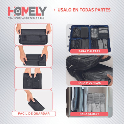 Bolsas Organizadoras Maleta Viaje Homely Set 8 Bolsas