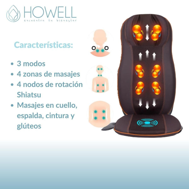 Asiento Masajeador Howell 4 Funciones