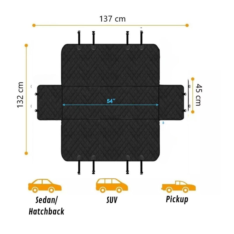 Funda Cubre Asiento Auto Para Mascotas 132 x 137 cm