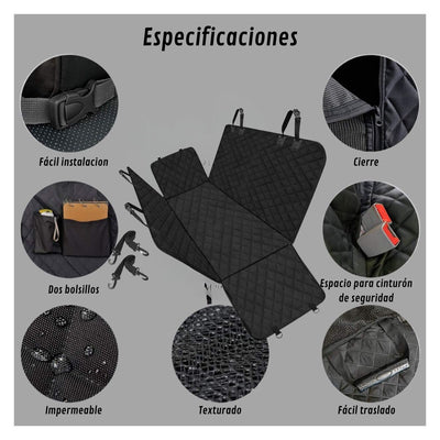 Funda Cubre Asiento Auto Para Mascotas 132 x 137 cm