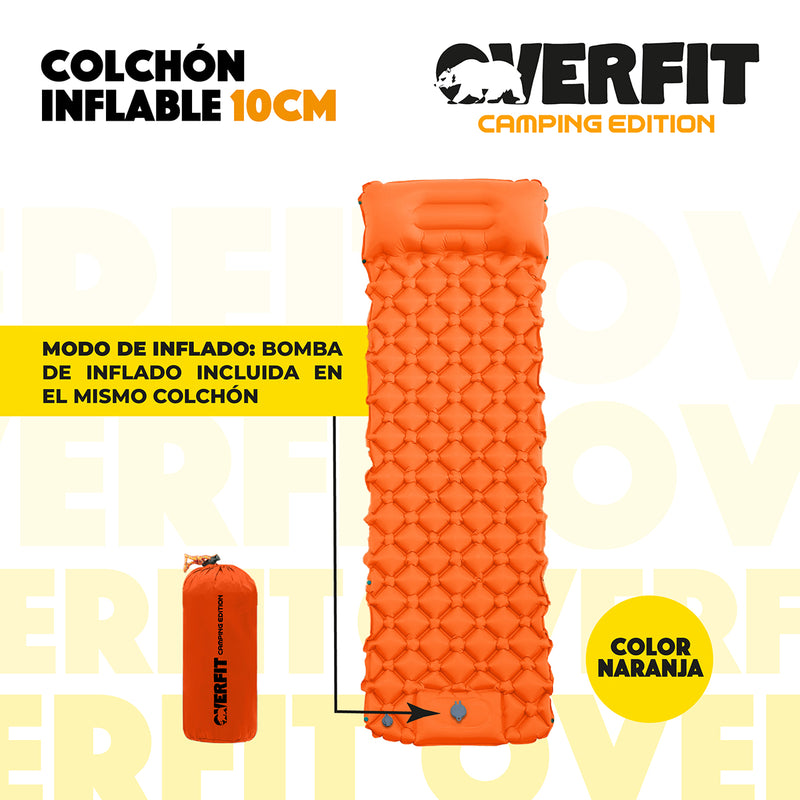 Colchoneta Inflable Individual Camping Overfit Light 10cm