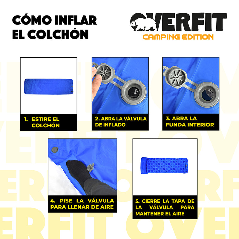 Colchoneta Inflable Individual Camping Overfit Light 10cm