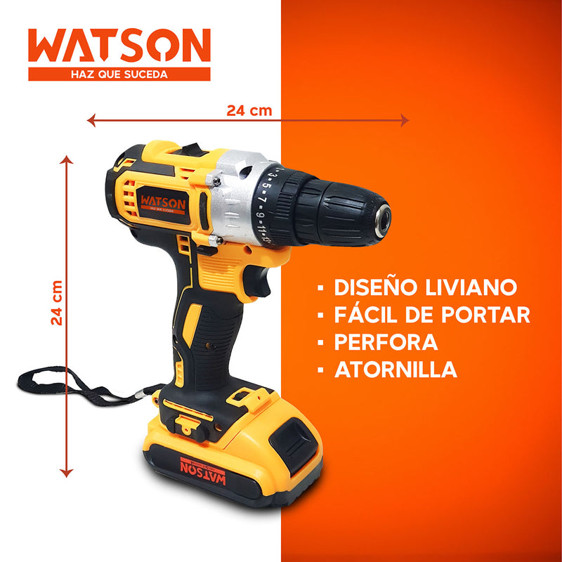 Taladro Inalámbrico Watson 36V + 2 Baterías + Accesorios