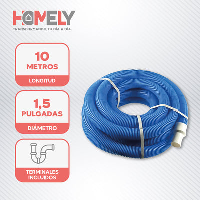 Manguera Para Piscina 10m Limpiafondos Homely PVC 38mm