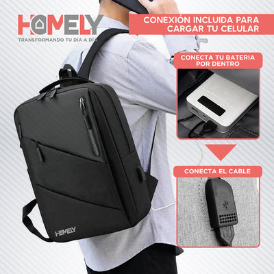 Mochila Notebook Antirrobo Homely Impermeable Ejecutiva