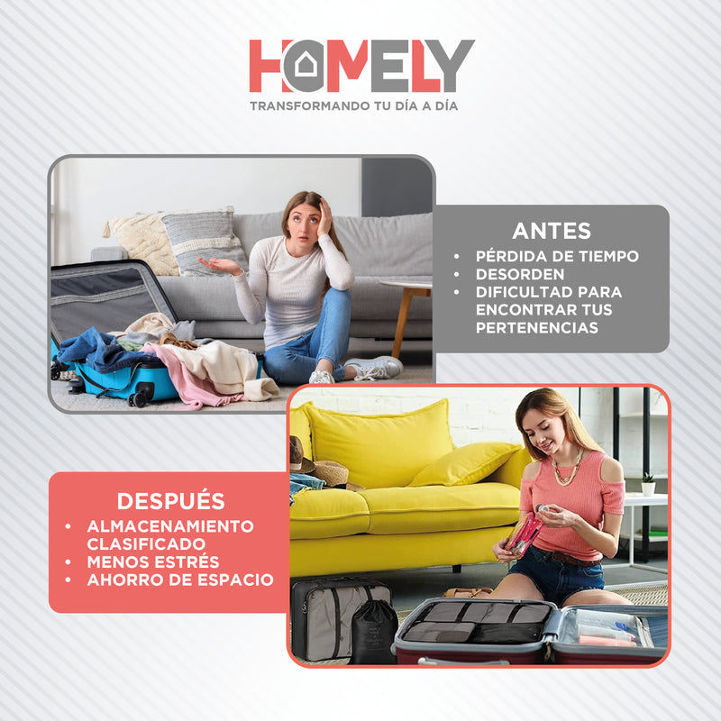 Set de Bolsas organizadoras de maleta Homely 8 en 1