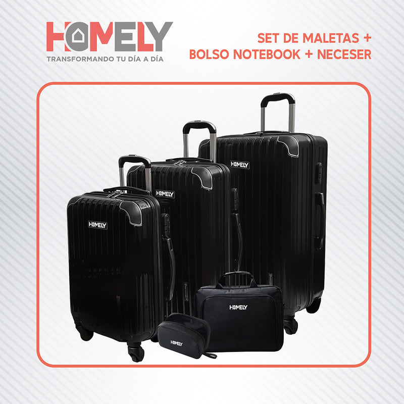 Maletas 10 18 23kg Homely +  Bolso Viaje + Necesser Set